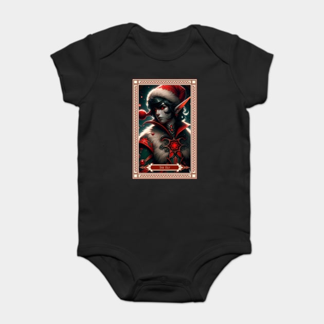 The Christmas Elf Tarot Card Baby Bodysuit by HolidayBug